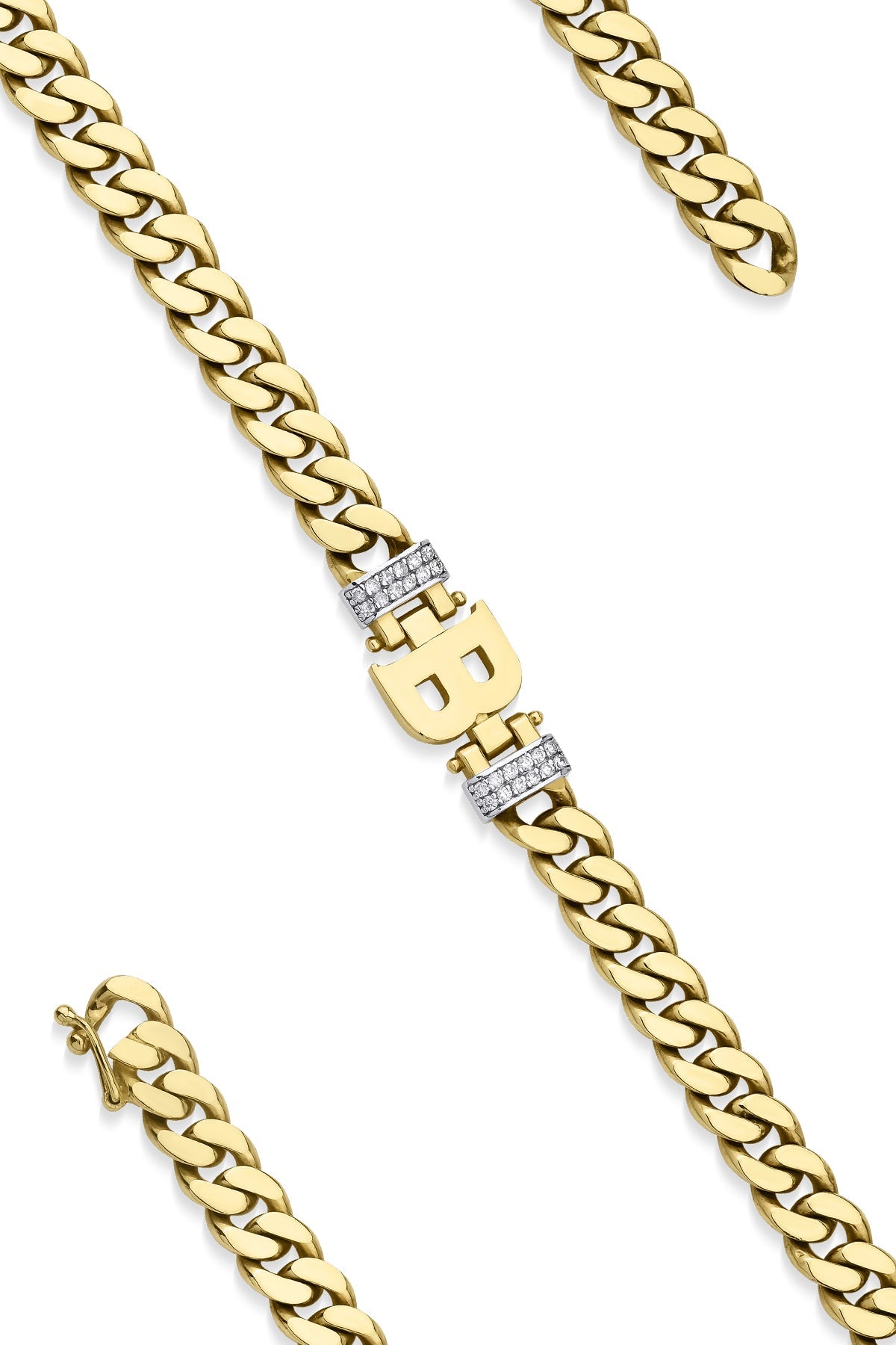 14ct Gold Diamond Personalized Letter Bracelet-0