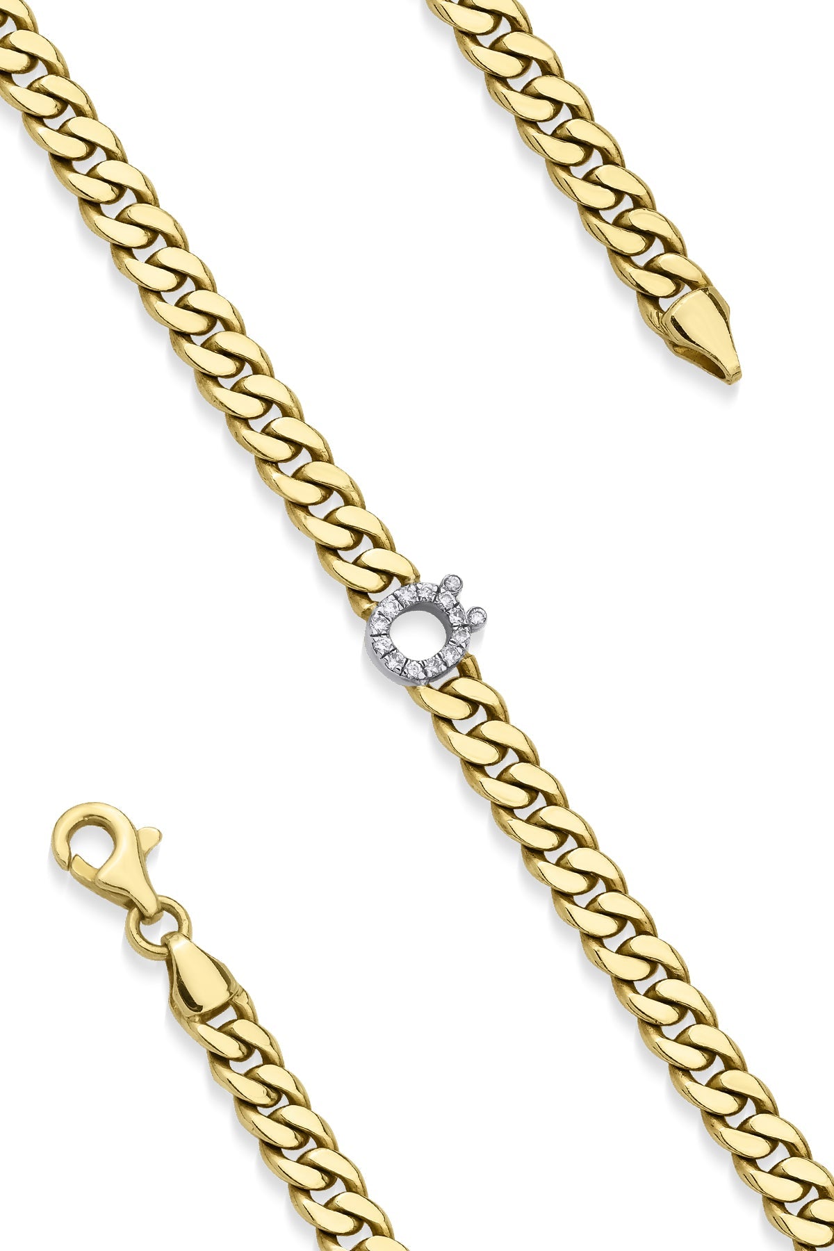 14ct Gold Diamond Personalized Letter Bracelet-0