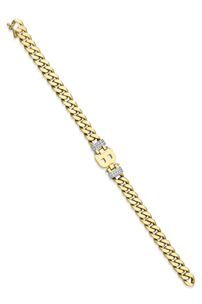 14ct Gold Diamond Personalized Letter Bracelet-1