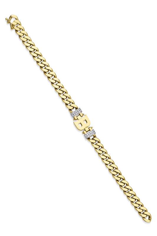 14ct Gold Diamond Personalized Letter Bracelet-1