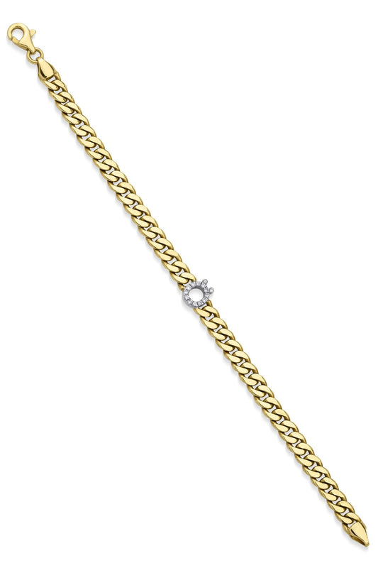 14ct Gold Diamond Personalized Letter Bracelet-1