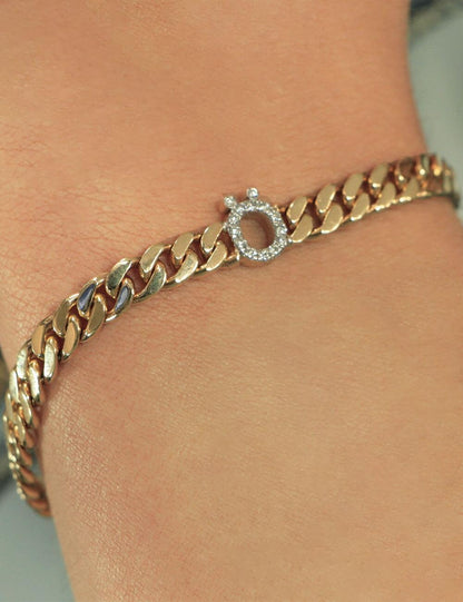 14ct Gold Diamond Personalized Letter Bracelet-2