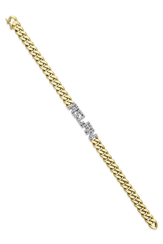 14ct Gold Diamond Personalized Name Bracelet-1