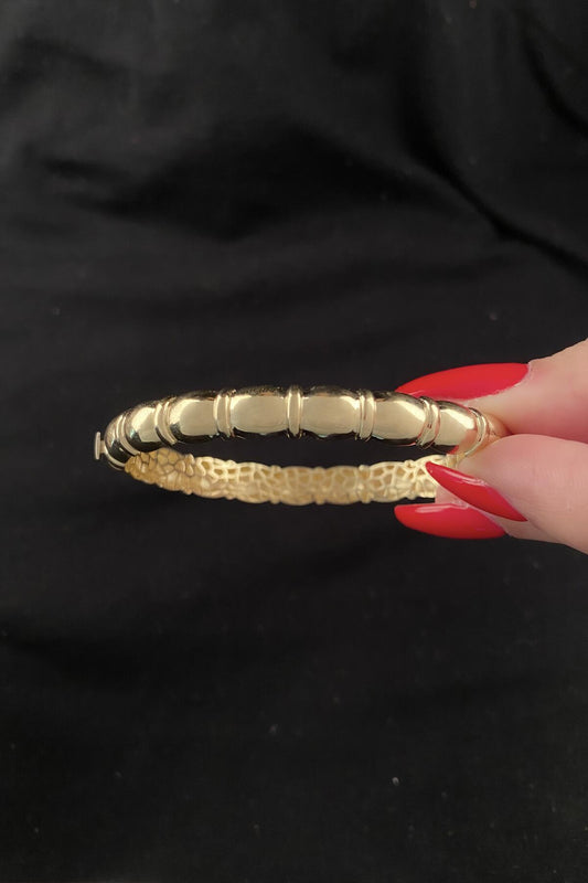 14ct Gold Dome Bangle-1