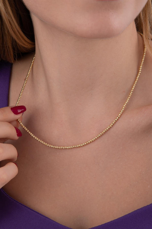 14ct Gold Dorica Ball Beaded Chain-1