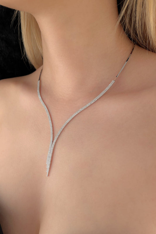 14ct Gold Double Row Tennis Necklace-0