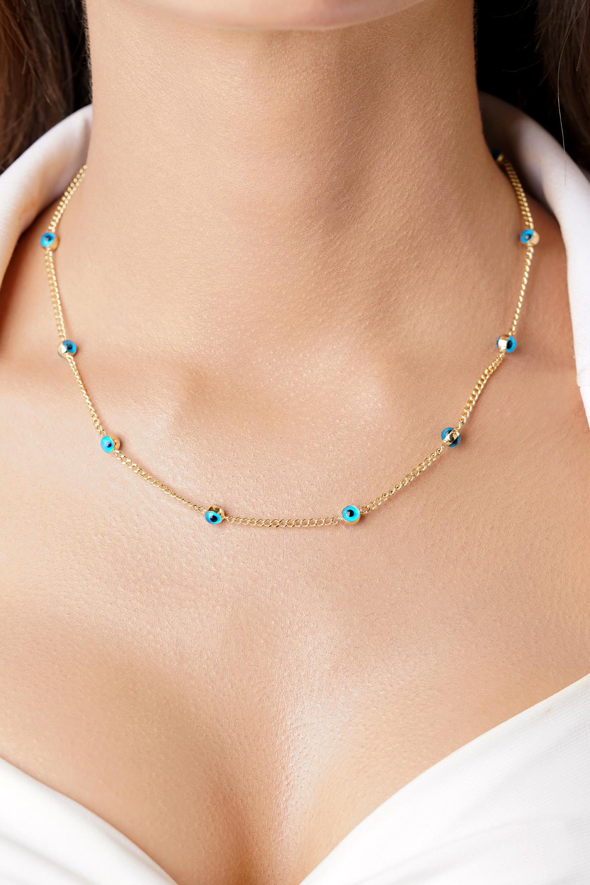 14ct Gold Evil Eye on Cuban Chain Set-3