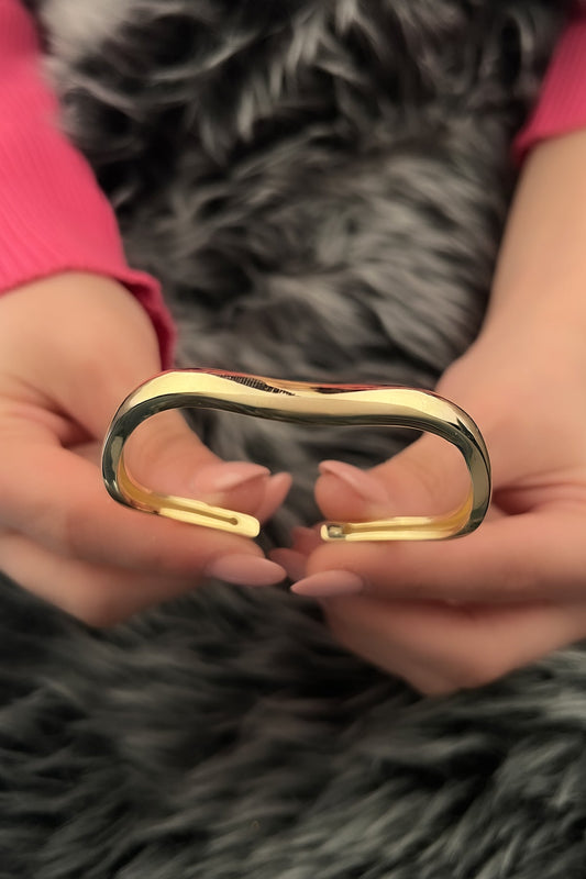 14ct Gold Flexible Wave Bangle Bracelet-1