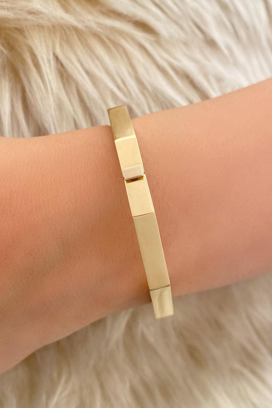 14ct Gold  Octagonal Bangle Bracelet-1