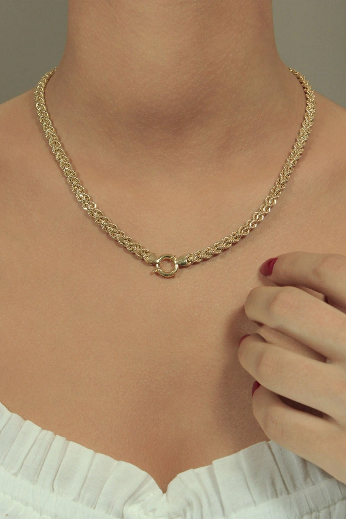 14ct Gold Rope Knitting Chain Set (Bracelet - Chain )-0