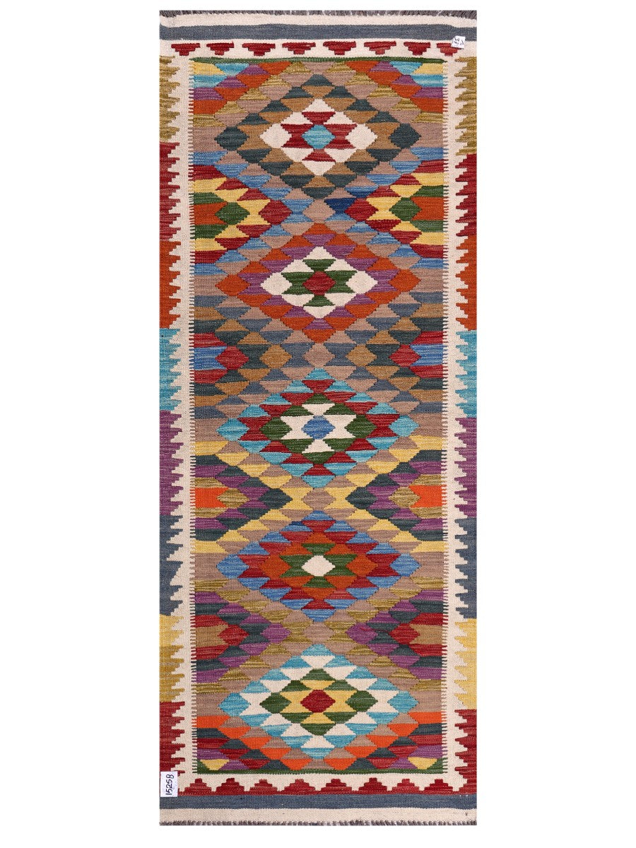 Maimana Afghanistan Kilim Rug - 203 x81 cm