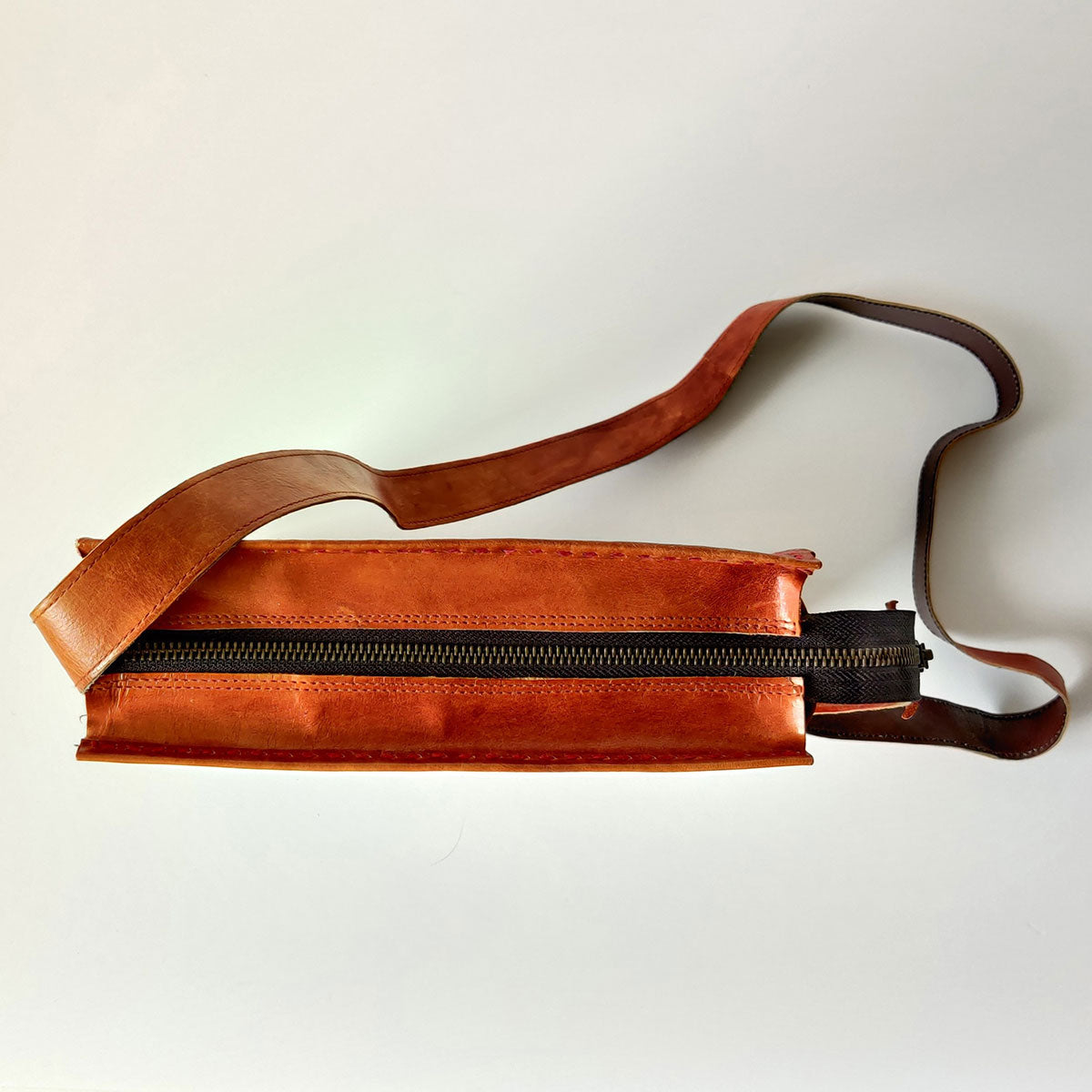 Intricate Embroidery Camel Leather Handbag-4