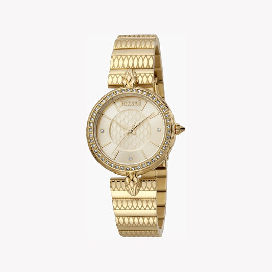 Just Cavalli Women's Gold Stainless Steel Watch, Champagne Dial | Jc1l147m0055-0