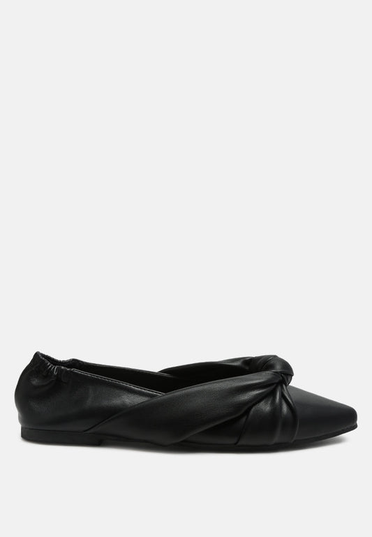 Norma Knot Detail Elasticated Ballet Flats-0