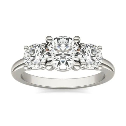 3 CTW AGI Certified Lab Grown Diamond (G-VS) Three Stone Engagement Ring in of 14K Gold-1