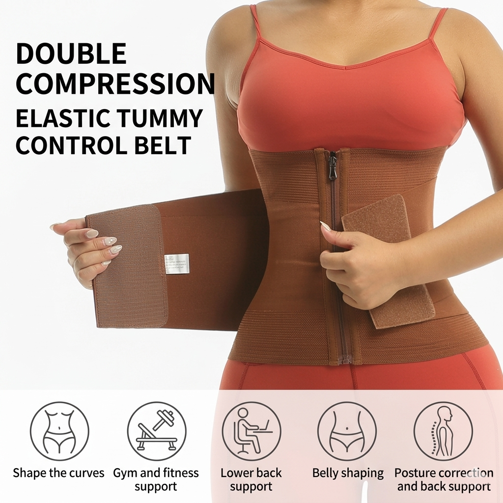 Women’s Waist Trainer Tummy Control Belt - Breathable Sweat Band for Fitness, Body Shaping & Back Support-2