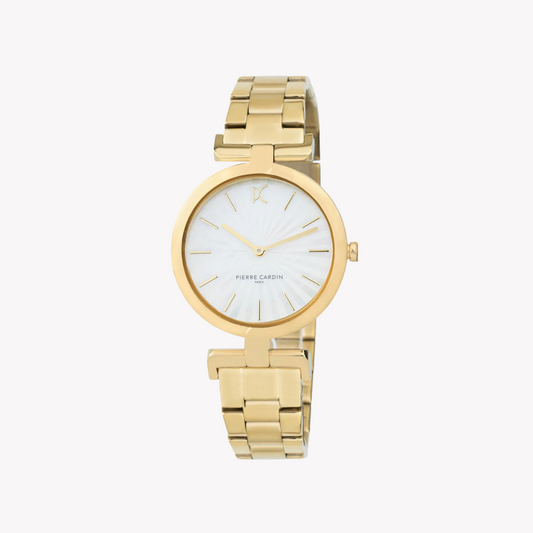 Pierre Cardin Women’S Gold Stainless Steel Watch, White Dial | Cmd.3513-0