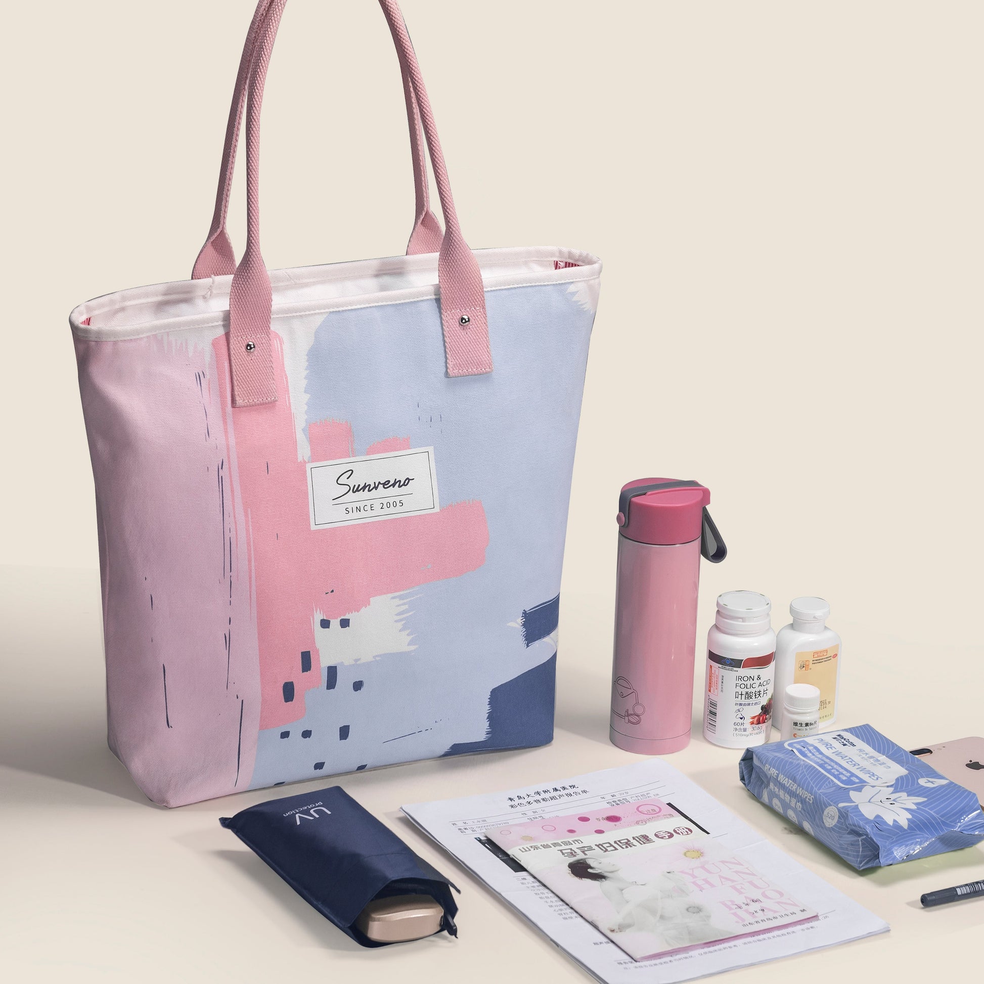 Canvas Hospital Bag Large Capacity Maternity Tote Bag-1