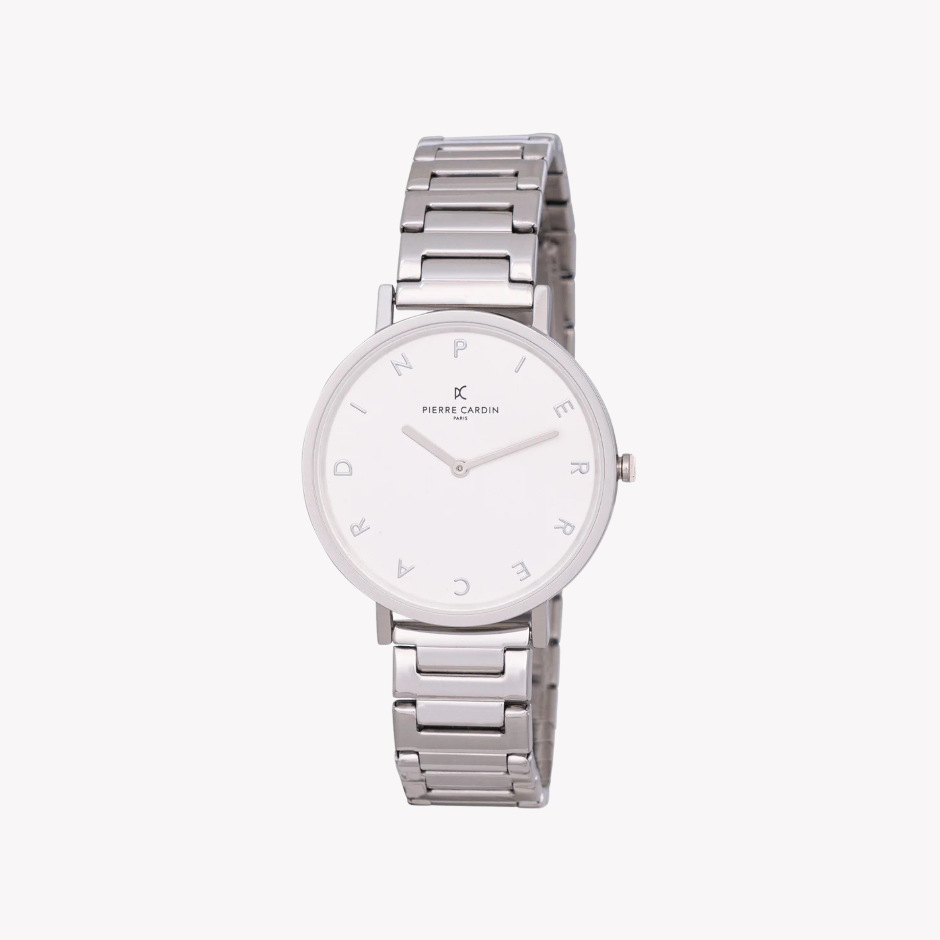 Pierre Cardin Women's Silver Metal Watch, White Dial | Cbv.1130-0