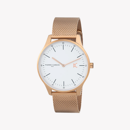 Pierre Cardin Men's Rose Gold Watch, Silver Dial | Cba.4013-0