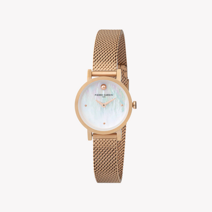 Pierre Cardin Women's Rose Gold Watch, White Dial | Ccm.0524-0