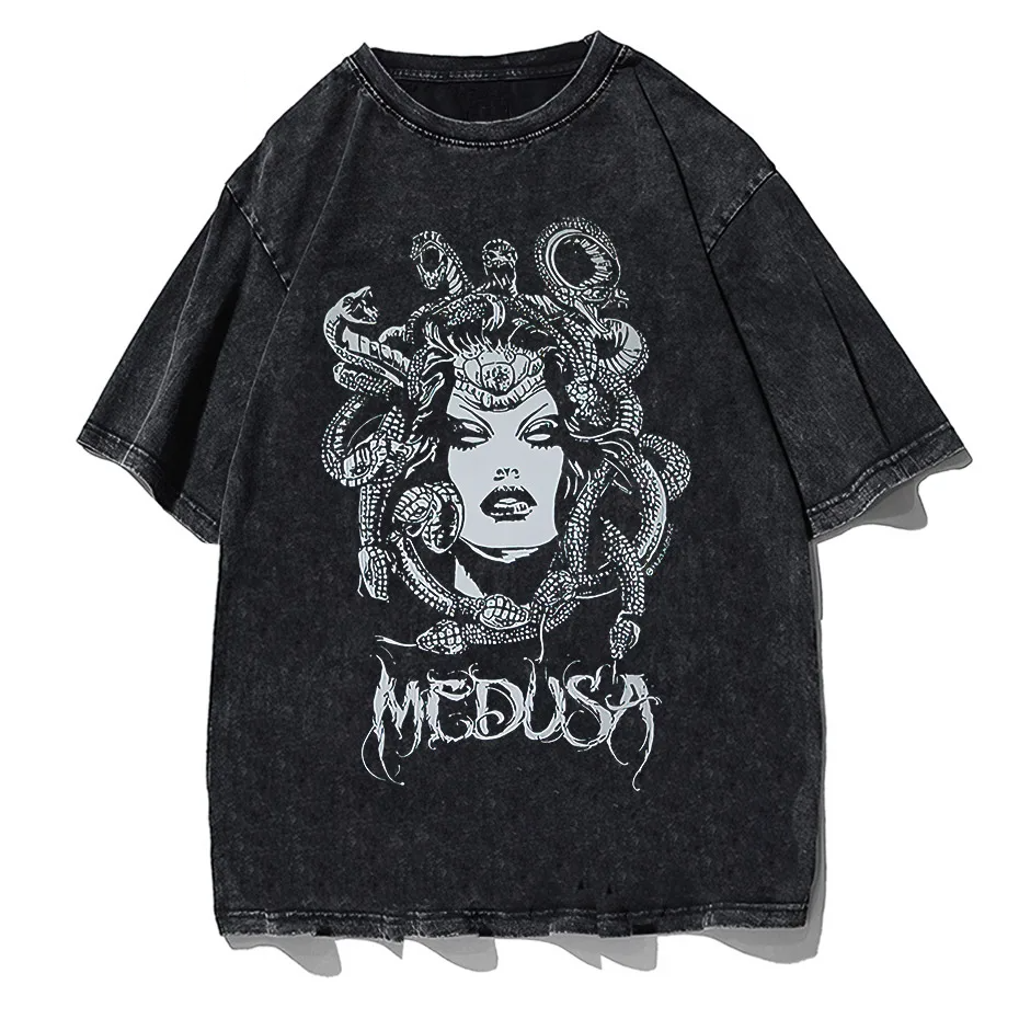 Gothic Dark Graphic T-Shirt Women Oversized Harajuku Punk Streetwear Tee-0