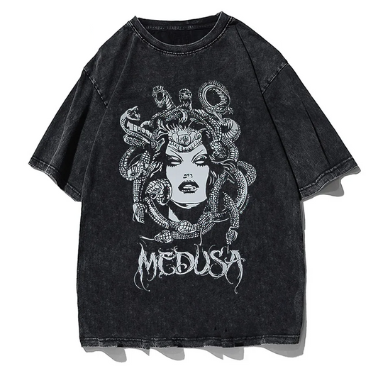 Gothic Dark Graphic T-Shirt Women Oversized Harajuku Punk Streetwear Tee-0