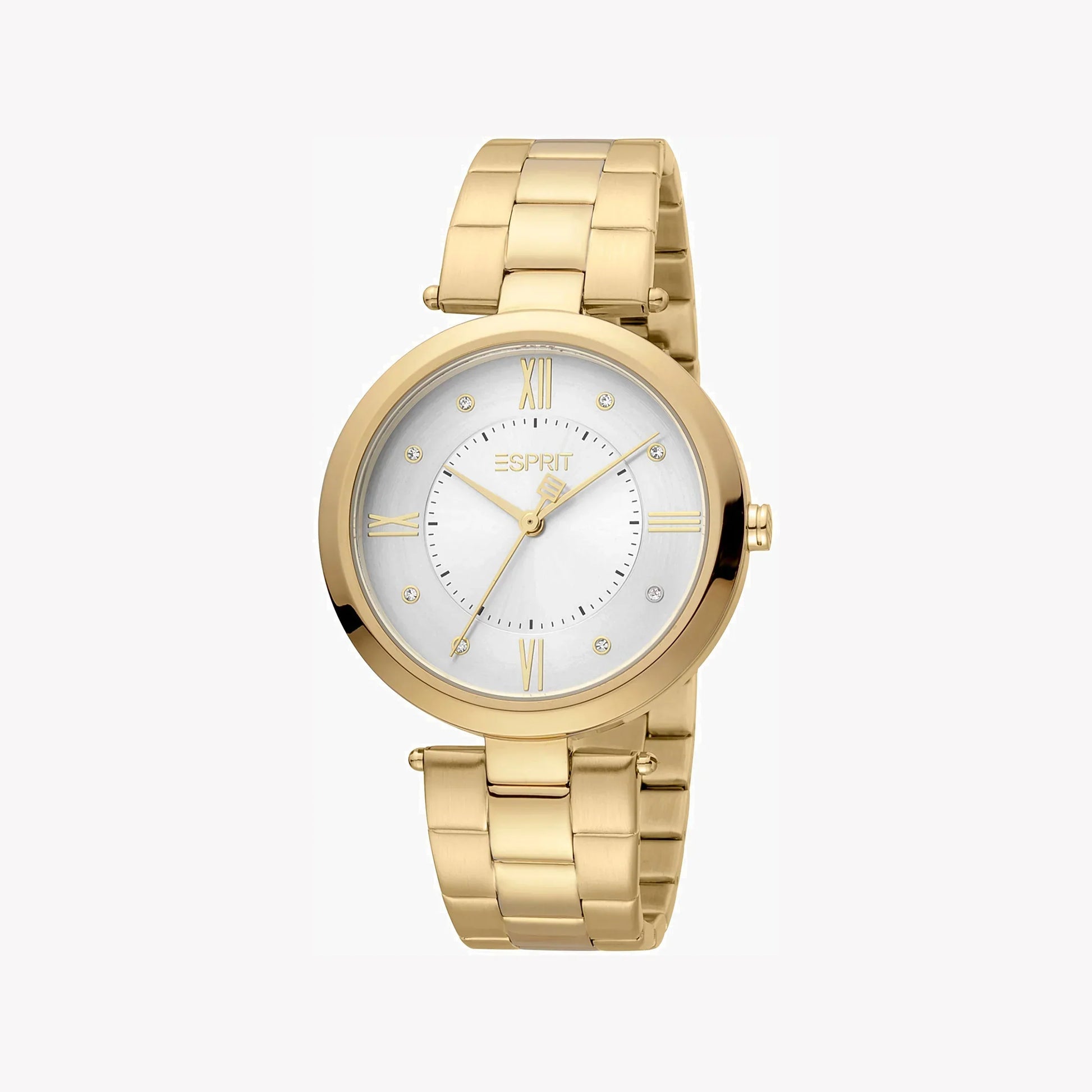 Esprit Women's Gold Stainless Steel Watch, Silver Dial | Es1l136m0015-1