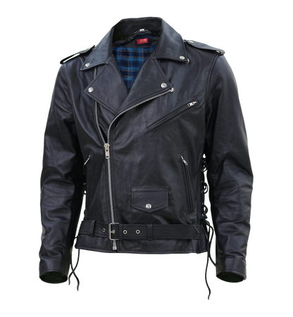 Kaan Zipper Leather Biker Jacket for Men's Black-0