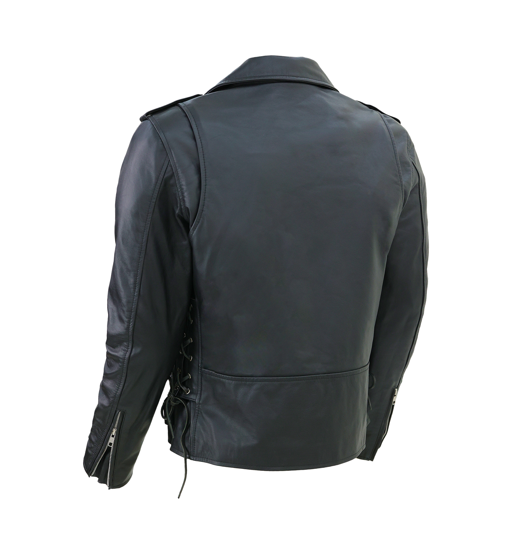 Kaan Zipper Leather Biker Jacket for Men's Black-3