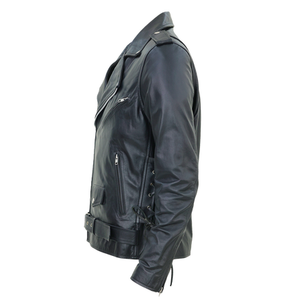 Kaan Zipper Leather Biker Jacket for Men's Black-2