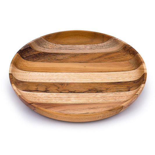 Premium Upcycled End Grain Wooden Serving Plate (2 Patterns)-0
