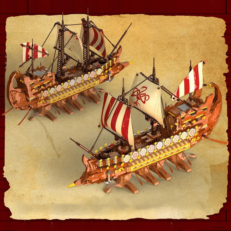 Ancient Viking Warship 2072pcs