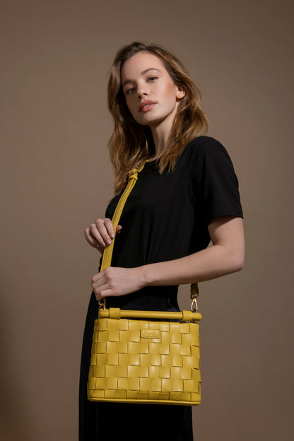 Bella Mustard Vegan Mini Crossbody Bag-1