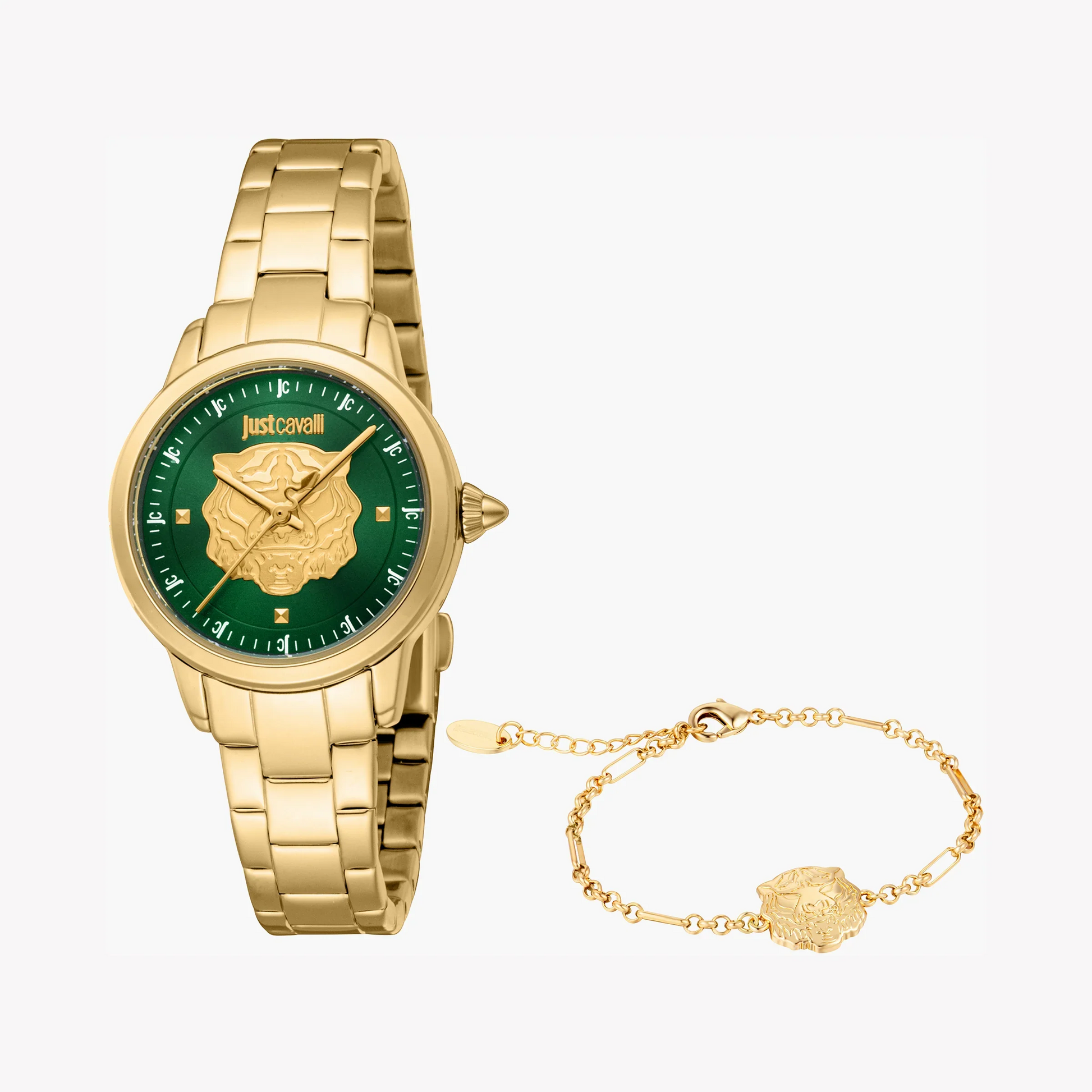 Just Cavalli Women's Gold Watch, Dark Green Dial | Jc1l334m0065-3
