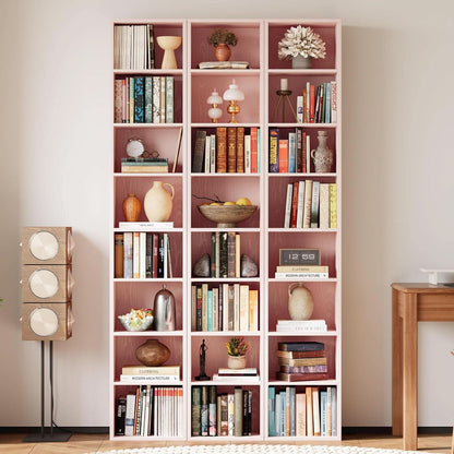 Tall Narrow Eight Tier Corner Bookcase For Home Office-4