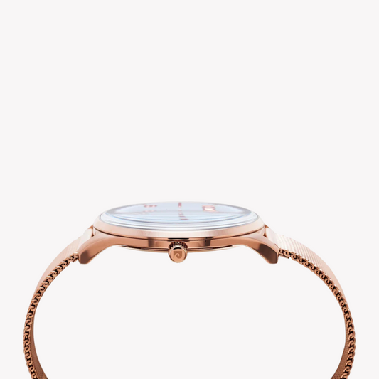 Pierre Cardin Men's Rose Gold Stainless Steel Watch, White Dial | Pc902671f131-1