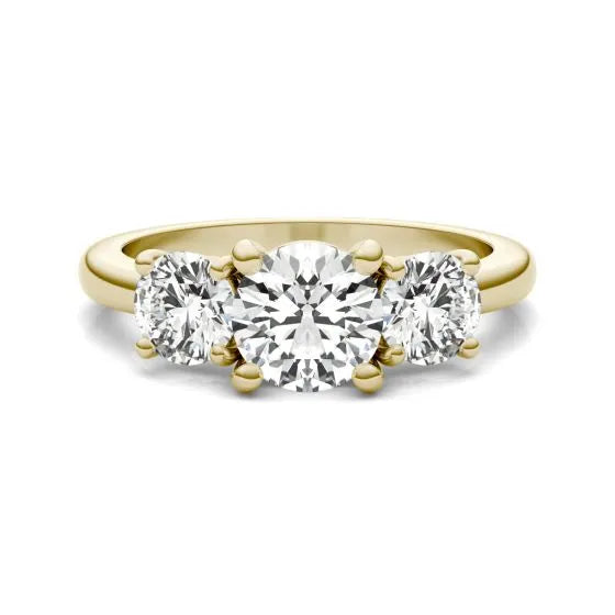 3 CTW AGI Certified Lab Grown Diamond (G-VS) Three Stone Engagement Ring in of 14K Gold-2