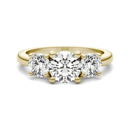 3 CTW AGI Certified Lab Grown Diamond (G-VS) Three Stone Engagement Ring in of 14K Gold-2