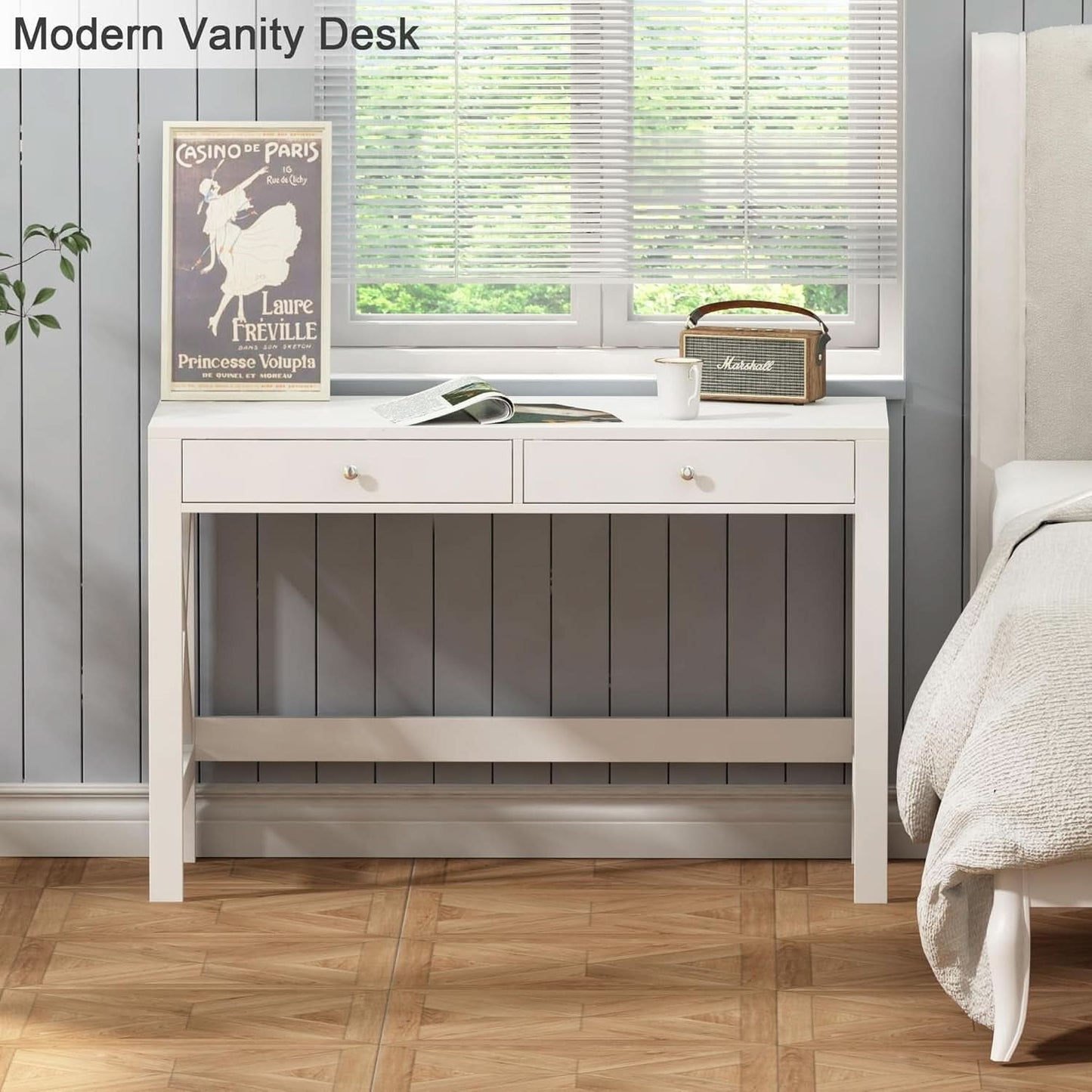 40 Inch White Computer Desk For Home Office Use And Study-3