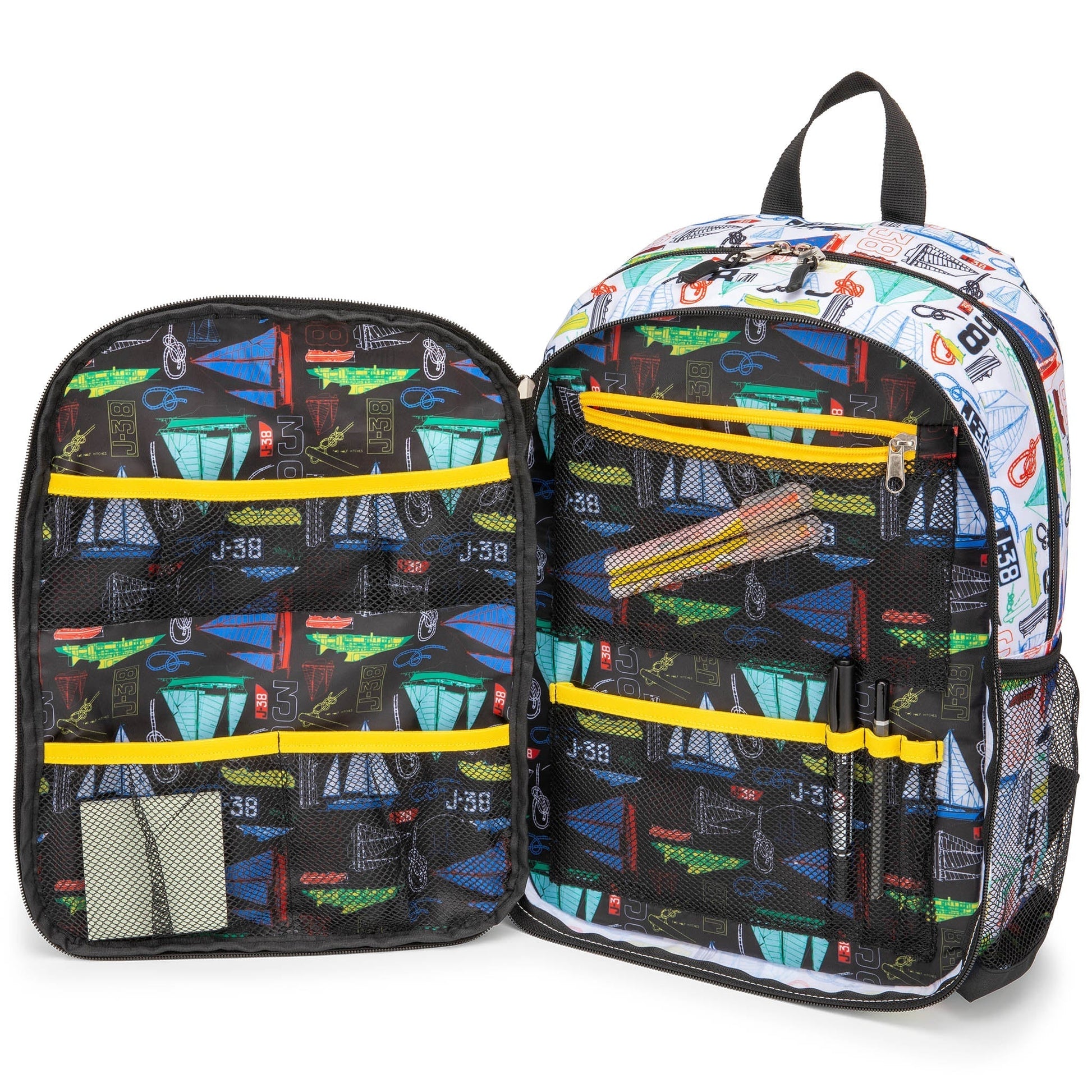 Kids Backpack | 16" Tall | Sailboats-1
