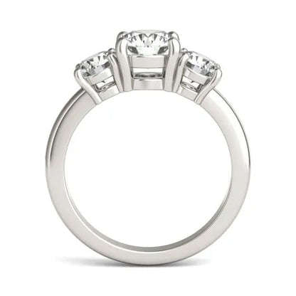 3 CTW AGI Certified Lab Grown Diamond (G-VS) Three Stone Engagement Ring in of 14K Gold-4