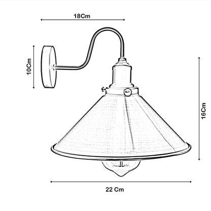 Vintage Industrial Metal Cone Shade Lighting Indoor Wall Sconce Light Fittings~3389