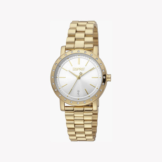 Esprit Women's Gold Stainless Steel Watch, Silver Dial | Es1l191m0015-1