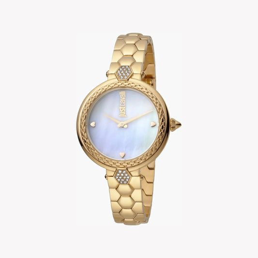 Just Cavalli Women's Gold Stainless Steel Watch, White Dial | Jc1l128m0565-1
