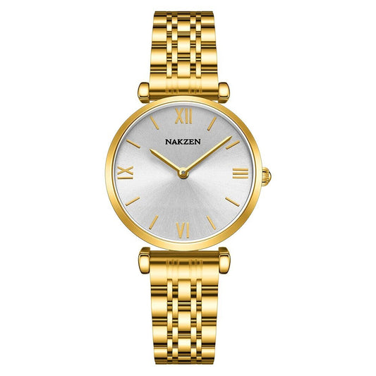NAKZEN Luxury Crystal Watch Women Waterproof Rose Gold Steel Strap Ladies Wrist Watches Top Brand Bracelet Clock Relogio Feminino 4153-10