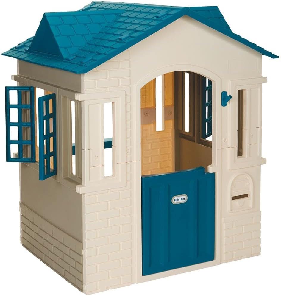Blue Cape Cottage Playhouse Large Outdoor Kids Playhouse-1