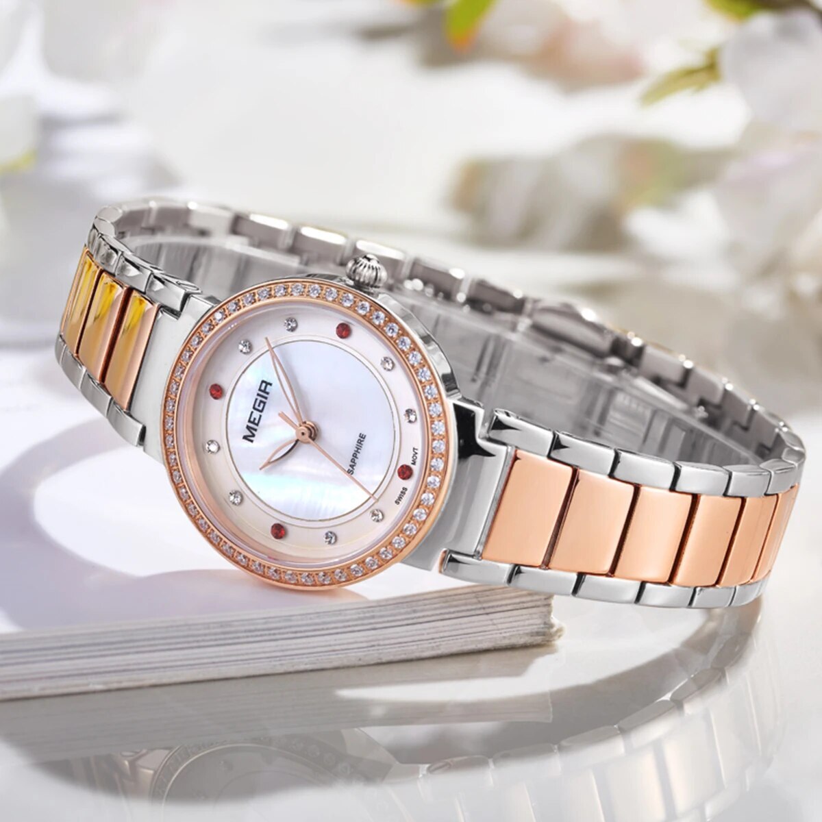 MEGIR Fashion Stainless Steel Women Bracelet Quartz Watches Elegant Business Ladies Clock Female Sport Wristwatch Reloj Mujer 4164-3