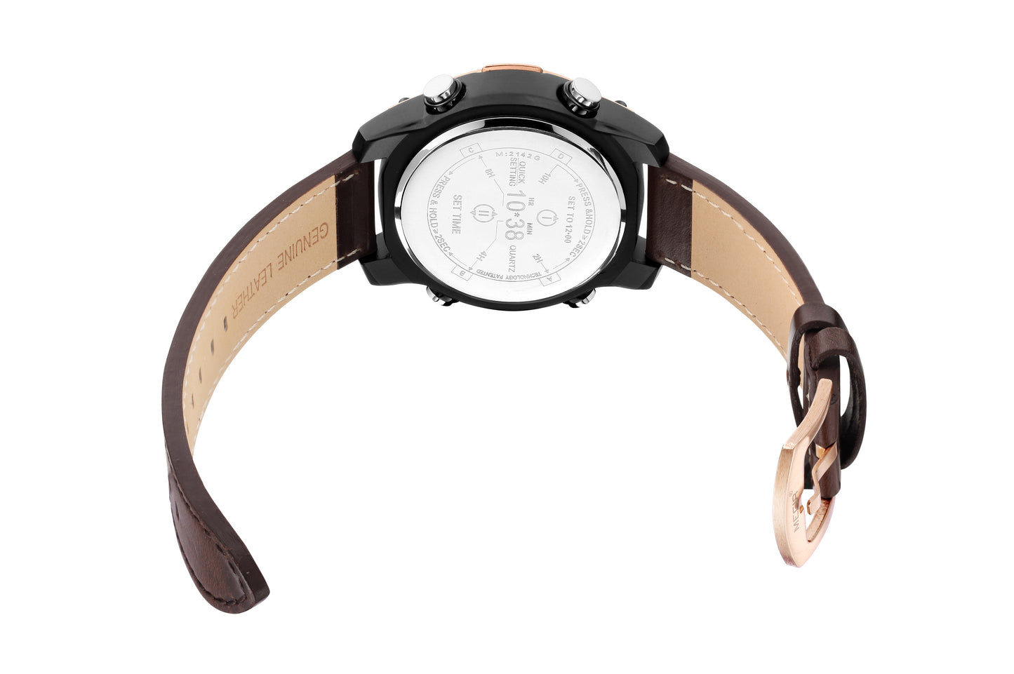 MEGIR Men's Watch Roller Business Casual Wristwatch Leather Fashion Sports Quartz Watch Chronograph Waterproof Male Clock 2142-15