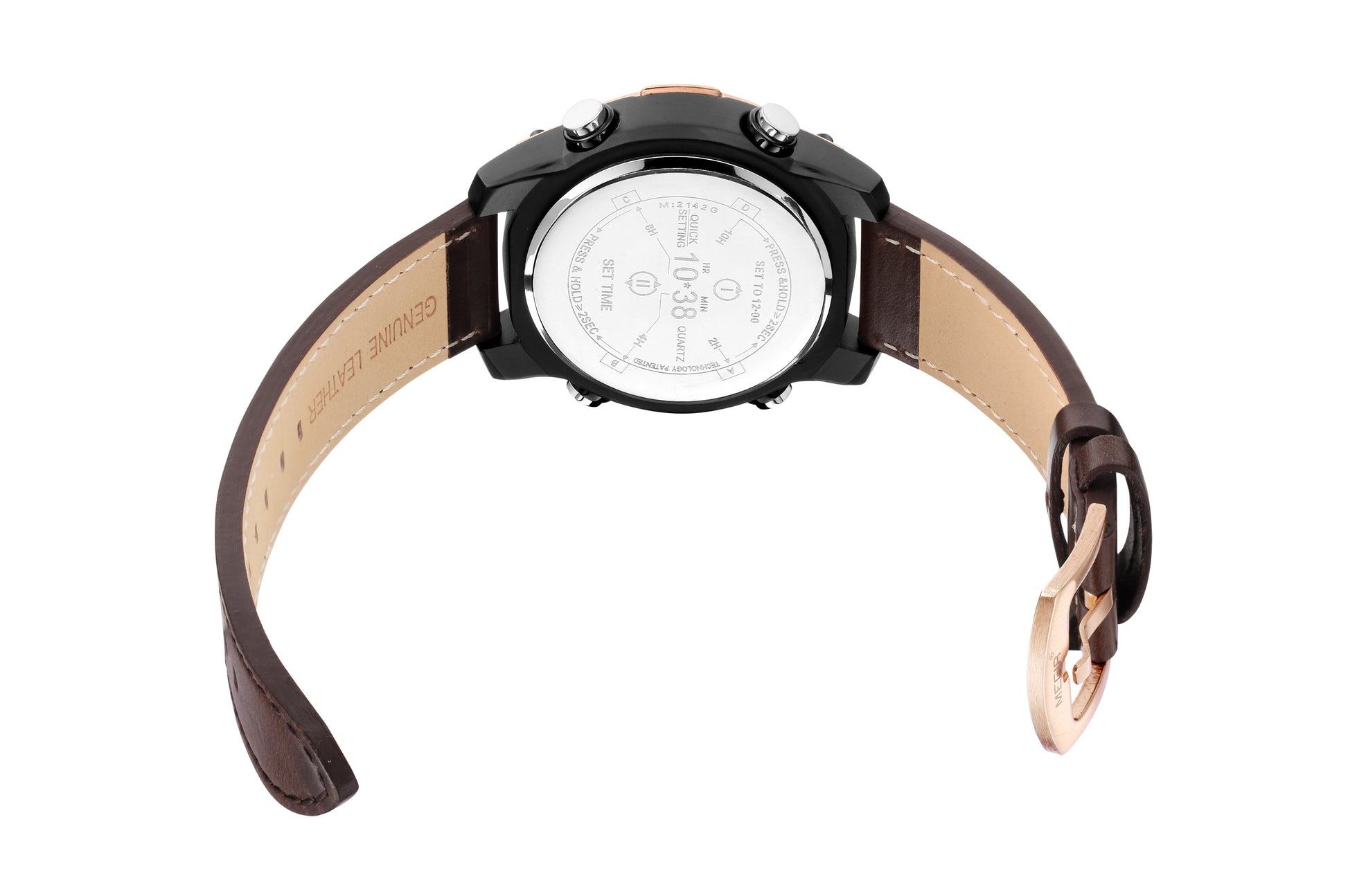 MEGIR Men's Watch Roller Business Casual Wristwatch Leather Fashion Sports Quartz Watch Chronograph Waterproof Male Clock 2142-15